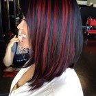 Rode highlights in zwart haar
